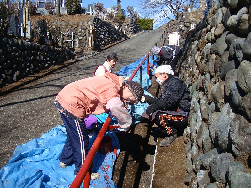 手すりのペンキ塗り変え